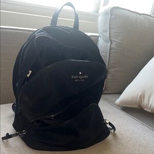 kate spade Black Nylon Zip-Front Backpack